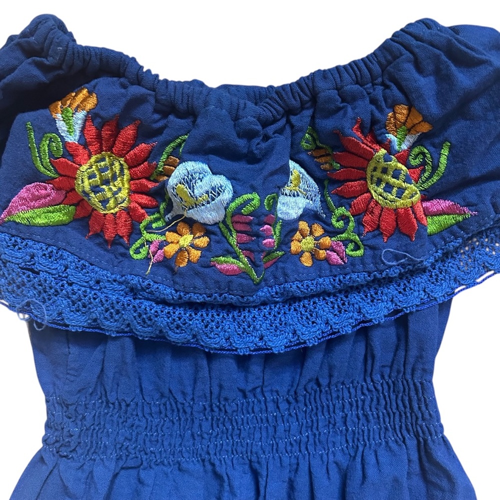 Mexican Embroidered Off Shoulders Dress - Picture 2 of 5